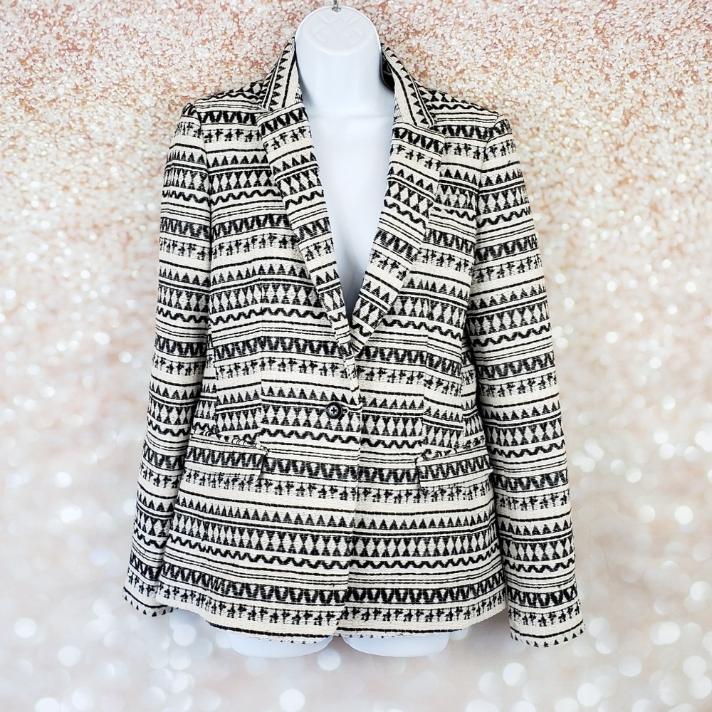 Banana republic Tweed Blazer Size 6 Black & Cream